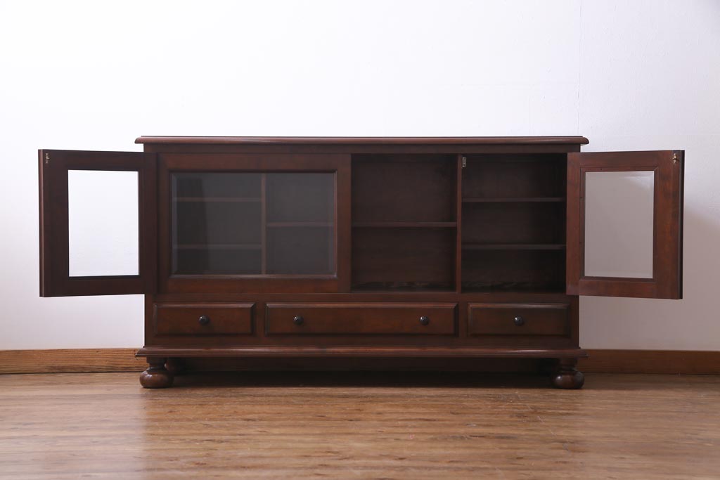 中古　松本民芸家具　C-2型サイドボード(リビングボード、キャビネット)(定価約47万円)(1)