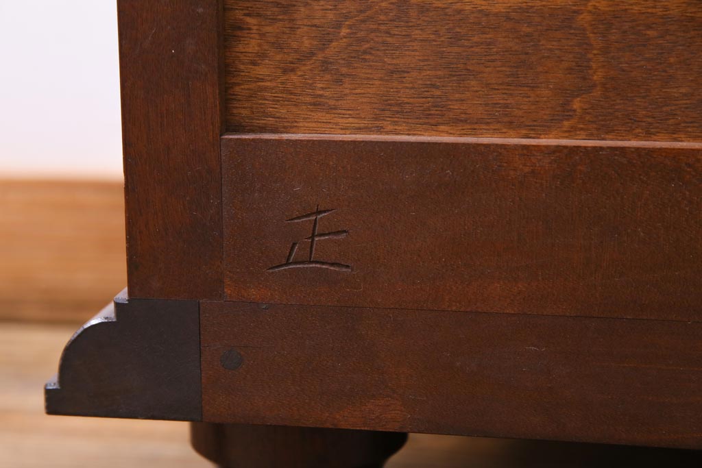 中古　松本民芸家具　C-2型サイドボード(リビングボード、キャビネット)(定価約47万円)(1)