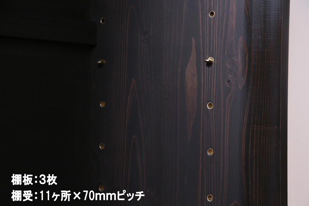 ラフジュ工房オリジナル　古い書院戸を活かした和モダンな脚付き戸棚(組子、収納棚)(2)