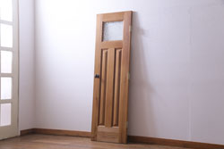 フランスアンティーク　幅狭　ナチュラルな風合いが温かみを感じる木製ガラスドア(木製扉)