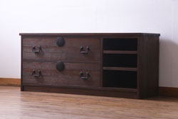 ラフジュ工房オリジナル　リメイク家具　箪笥の引き出しを活用したローボード(チェスト、テレビボード、収納棚)(1)