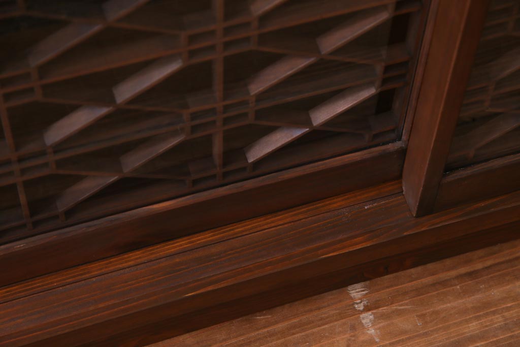 ラフジュ工房オリジナル　古建具リメイク　組子が和モダンな雰囲気醸し出すローボード・小(収納棚、戸棚)