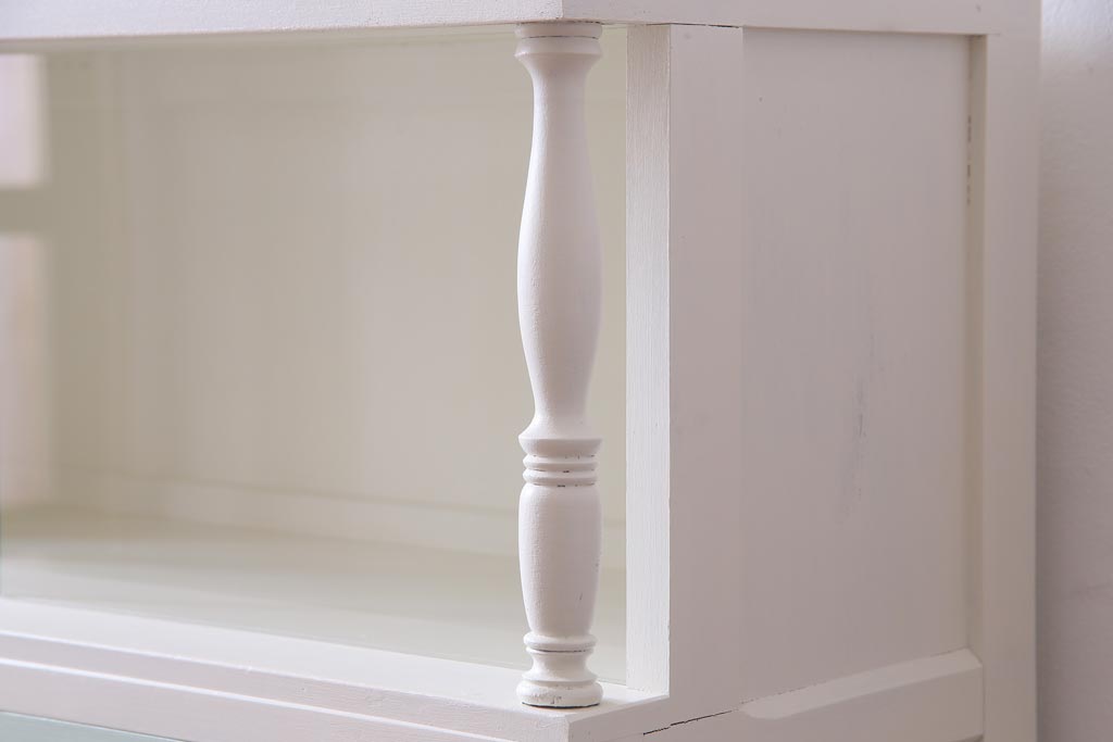 ペイント家具　ミントグリーンが爽やかなフレンチナチュラルな本箱(収納棚、飾り棚)