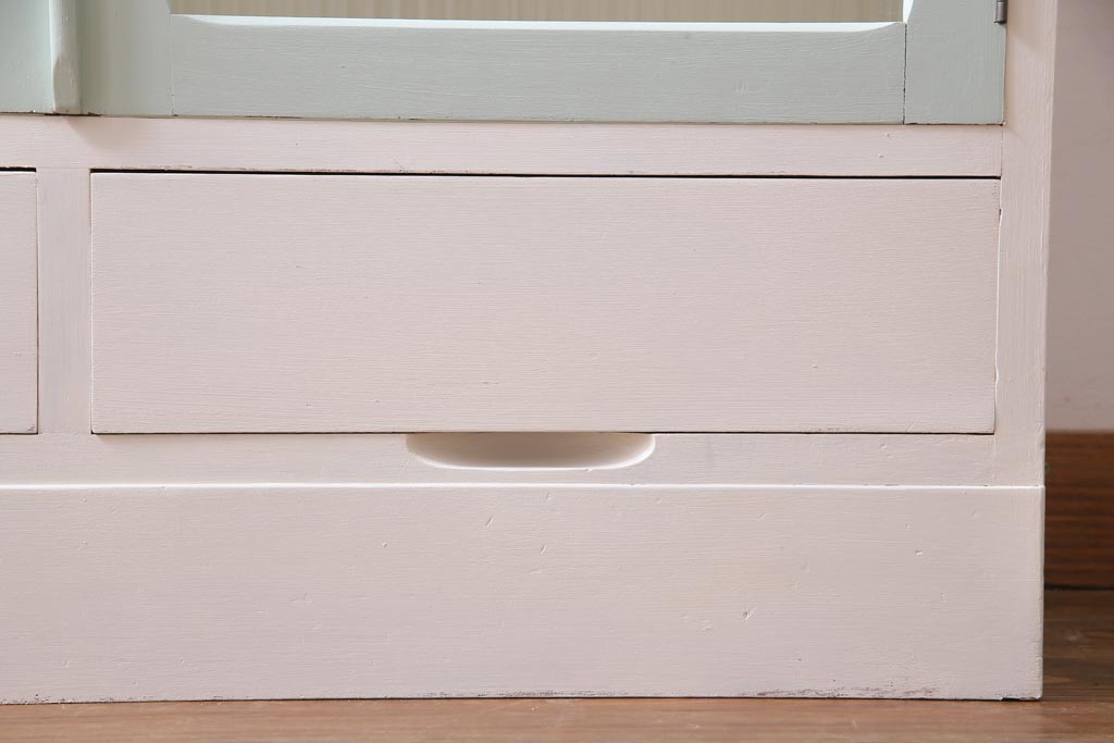 ペイント家具　ミントグリーンが爽やかなフレンチナチュラルな本箱(収納棚、飾り棚)