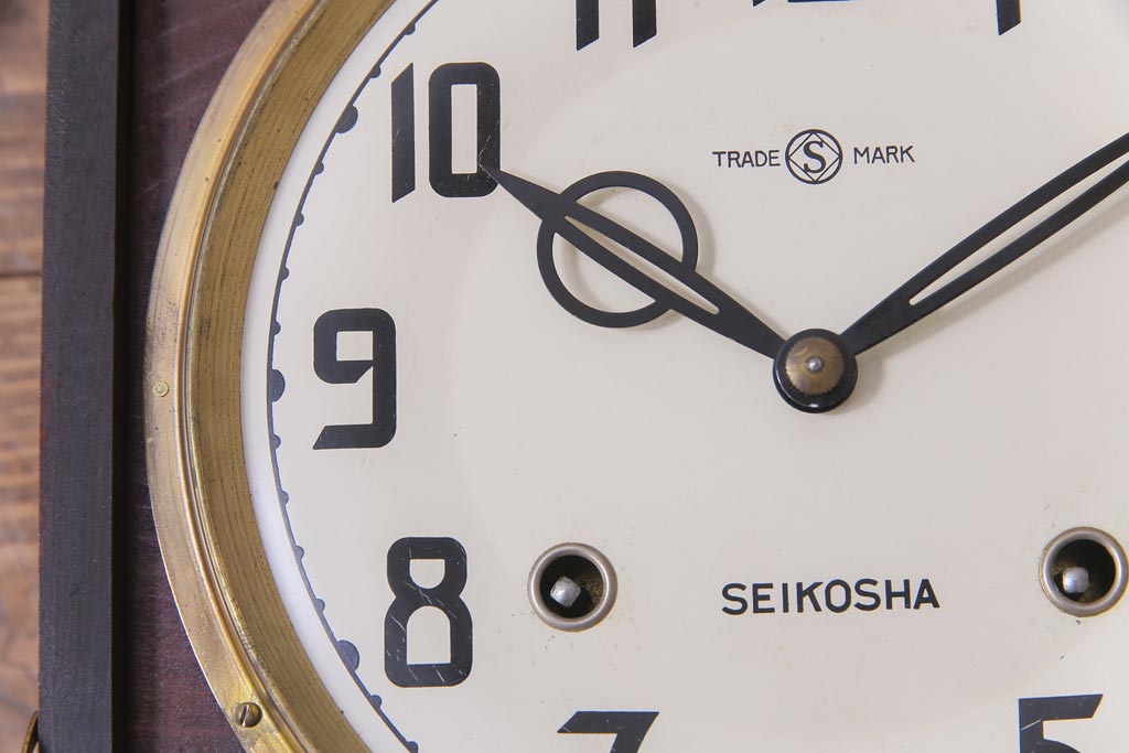 アンティーク雑貨　和製アンティーク　SEIKOSHA(精工舎、セイコー)　手巻き　ゼンマイ式柱時計(掛時計、振り子時計)