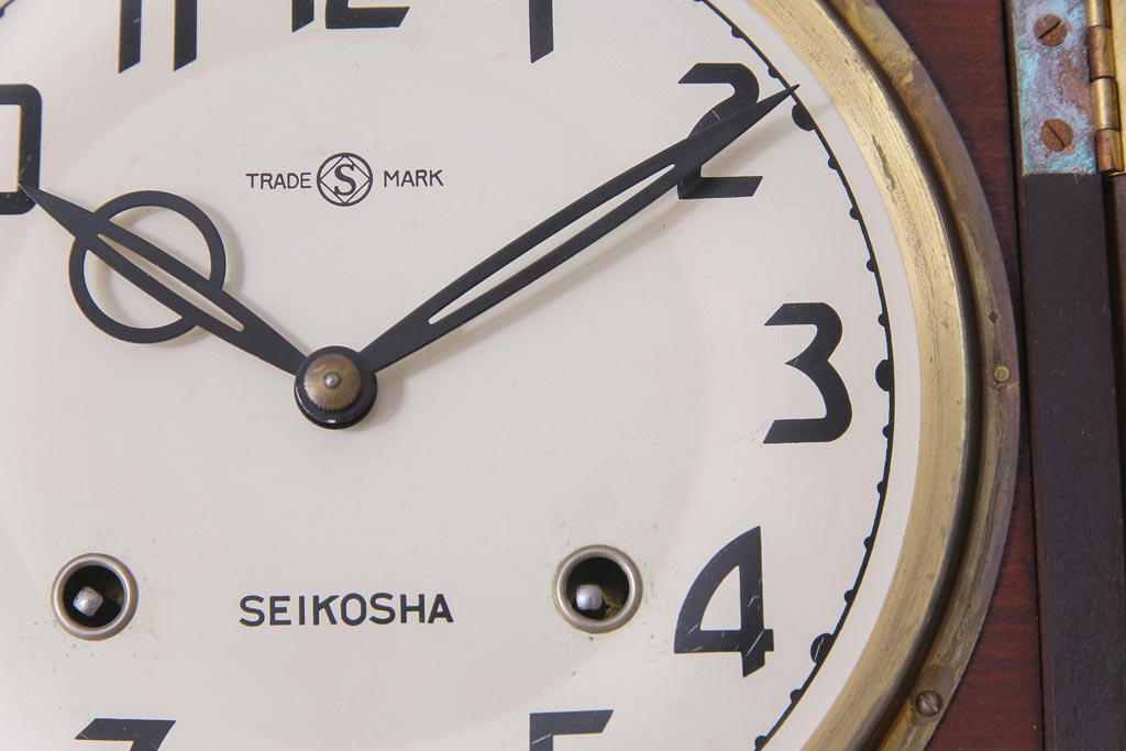 アンティーク雑貨　和製アンティーク　SEIKOSHA(精工舎、セイコー)　手巻き　ゼンマイ式柱時計(掛時計、振り子時計)