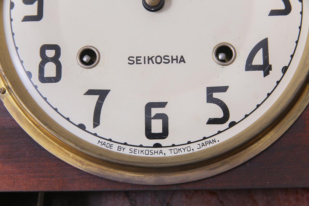 アンティーク雑貨　和製アンティーク　SEIKOSHA(精工舎、セイコー)　手巻き　ゼンマイ式柱時計(掛時計、振り子時計)