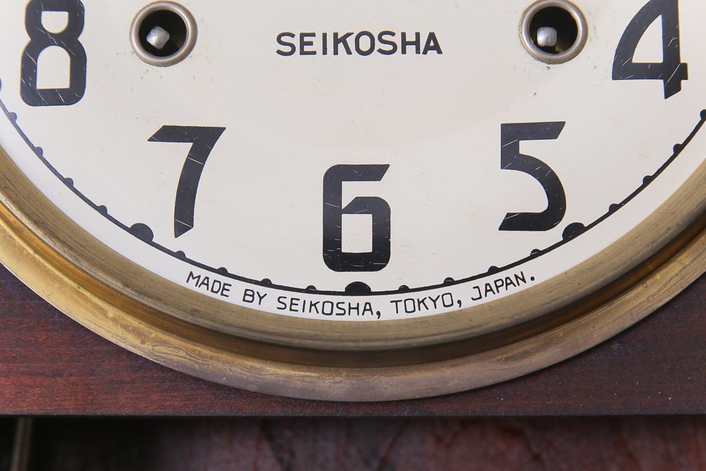 アンティーク雑貨　和製アンティーク　SEIKOSHA(精工舎、セイコー)　手巻き　ゼンマイ式柱時計(掛時計、振り子時計)