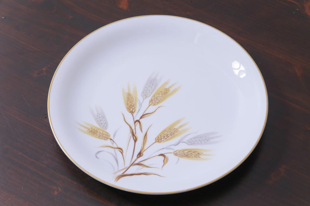 ノリタケ(noritake、則武)　麦穂　ゴールドリムが上品な26.5cmプレート(大皿)