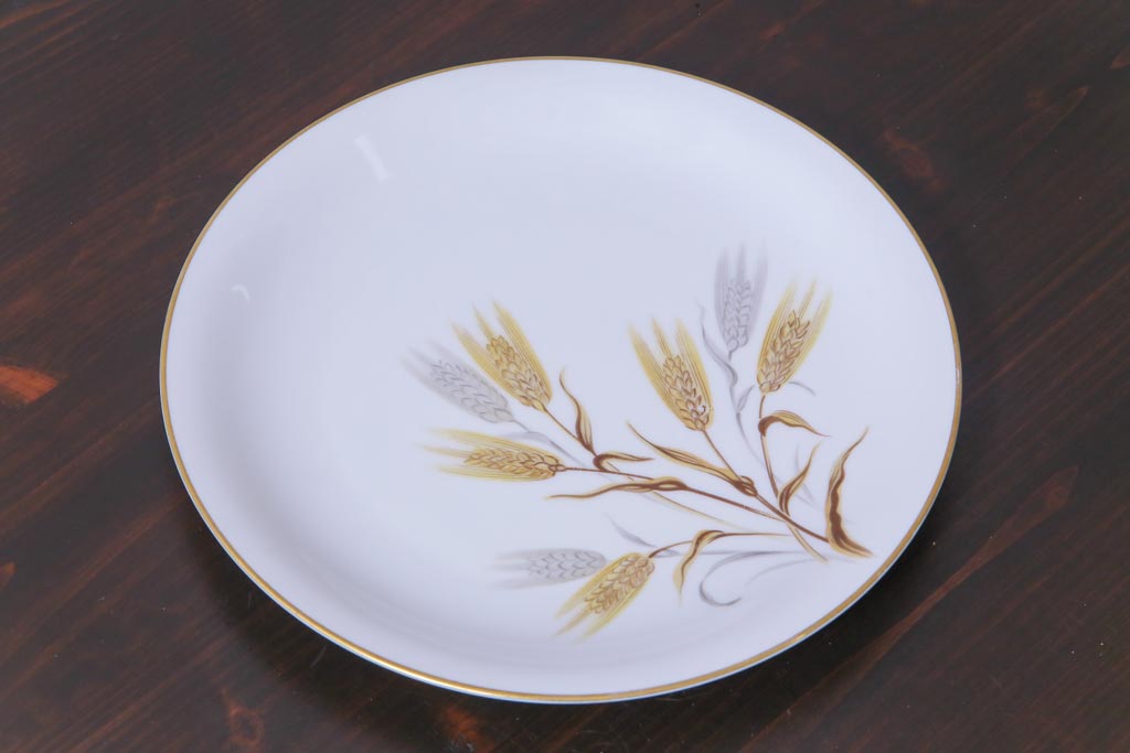 ノリタケ(noritake、則武)　麦穂　ゴールドリムが上品な26.5cmプレート(大皿)