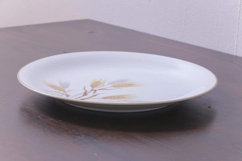ノリタケ(noritake、則武)　麦穂　ゴールドリムが上品な26.5cmプレート(大皿)