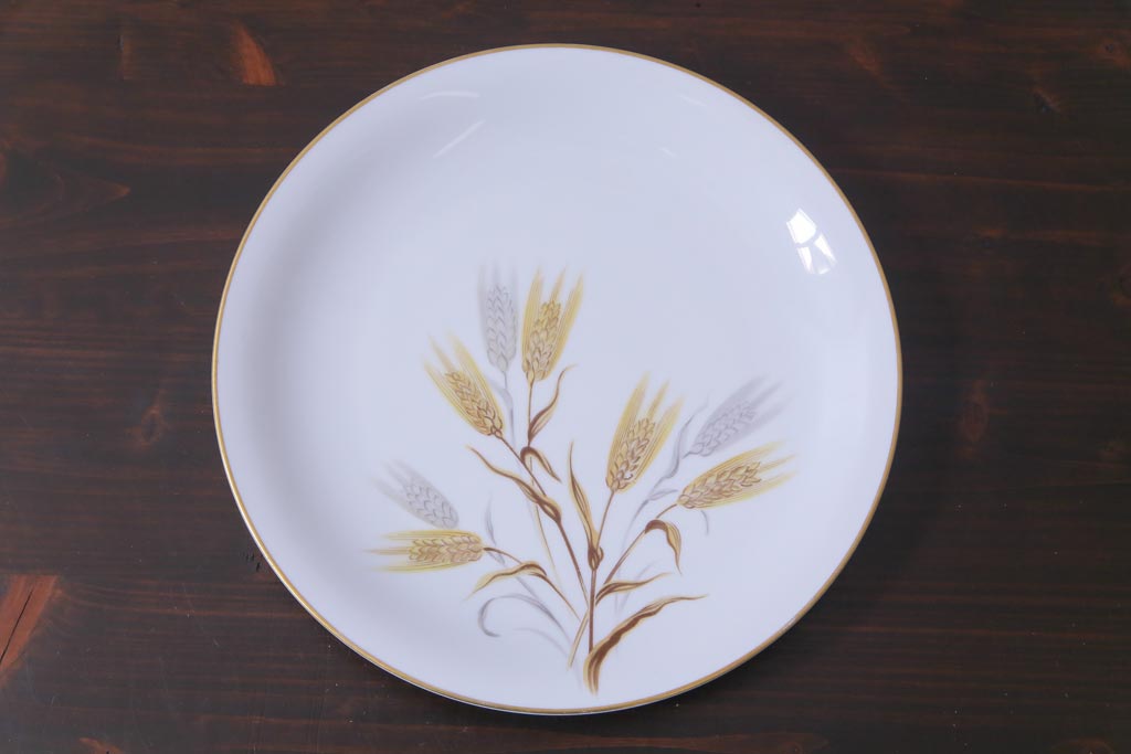 ノリタケ(noritake、則武)　麦穂　ゴールドリムが上品な26.5cmプレート(大皿)