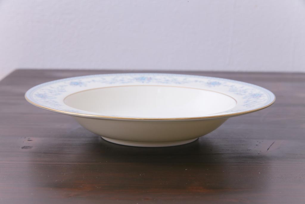 中古　ノリタケ(Noritake)　ブルーヒル(廃盤)　淡いブルーの花柄が可憐なスープ皿3枚セット(洋食器)(1)