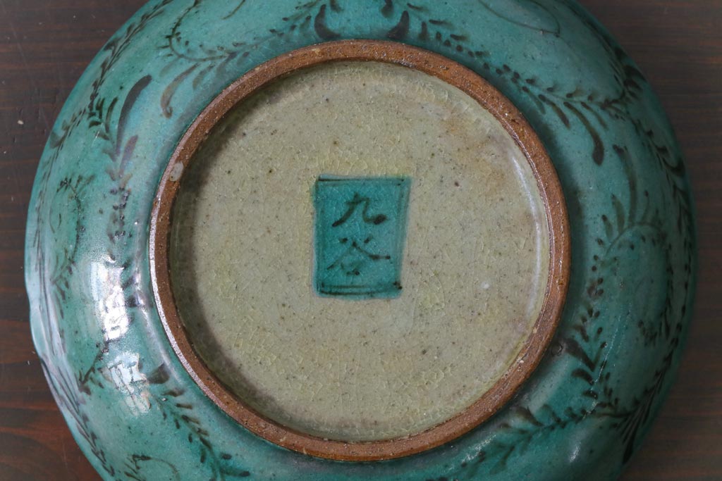 古民具・骨董　明治大正期　山水図が描かれた九谷焼色絵皿2枚セット(小皿)(1)