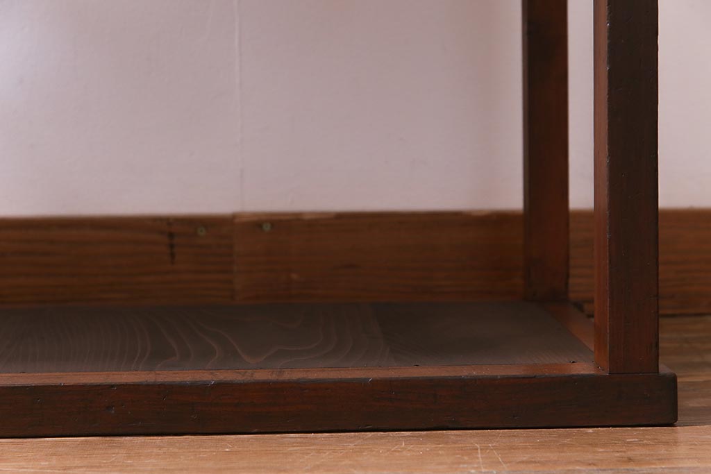 アンティーク家具　大正昭和初期　ヒノキ・杉材　味のあるシンプルなオープンラック(飾り棚、陳列棚)