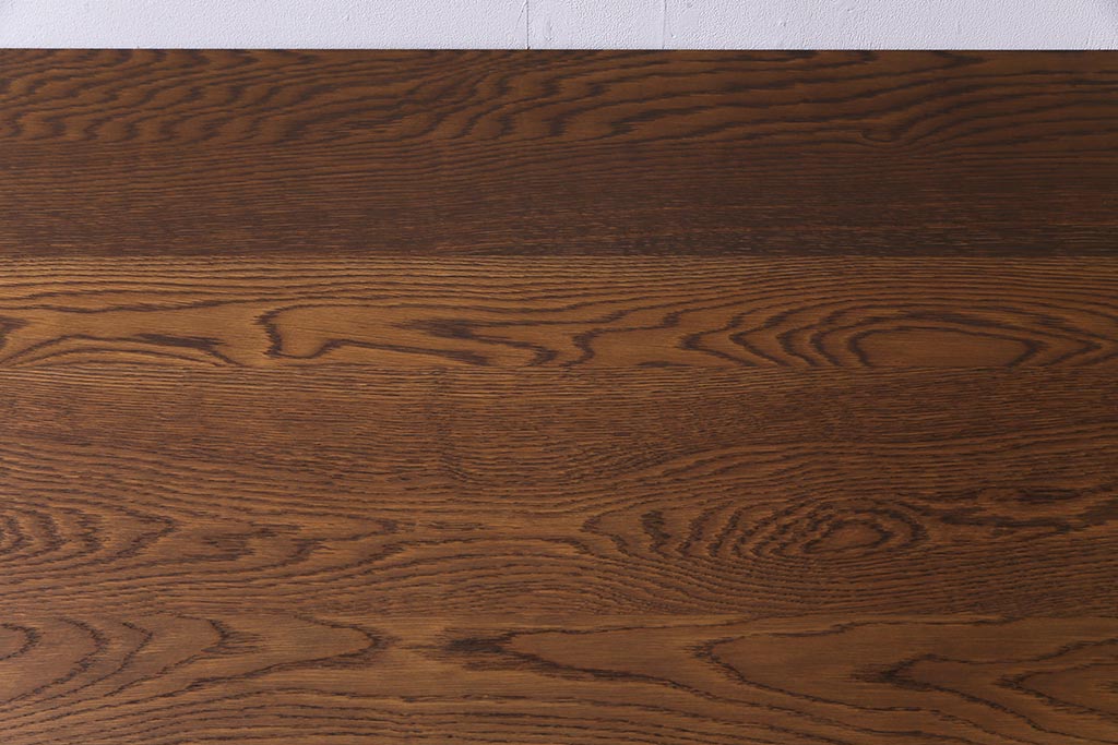 リメイク家具　天板オーク材　素朴な佇まいが魅力の引き出し付き作業テーブル(ダイニングテーブル、作業台)(1)