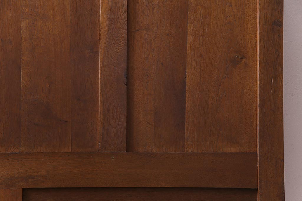 アンティーク家具　フランスアンティーク　オーク材　ブーケのレリーフが可憐な木の温もり溢れるベッドフレーム