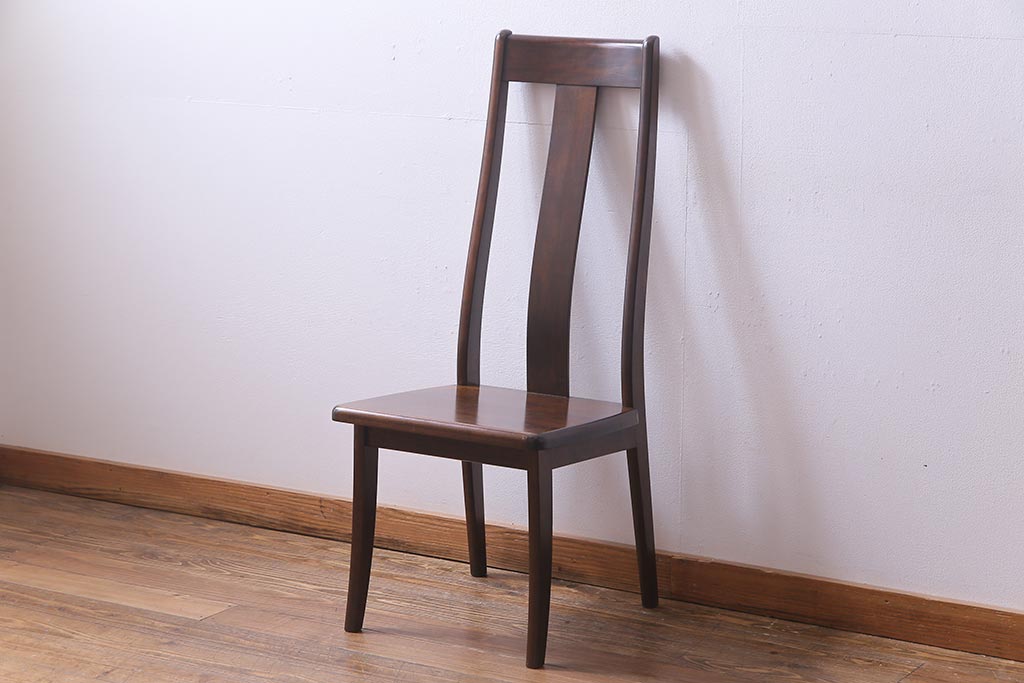 中古　民芸家具　ベルベットのクッションが上品な印象与えるチェア(椅子、ダイニングチェア)