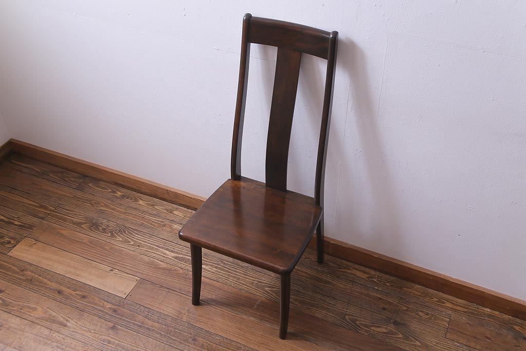 中古　民芸家具　ベルベットのクッションが上品な印象与えるチェア(椅子、ダイニングチェア)