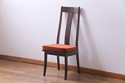 中古　民芸家具　ベルベットのクッションが上品な印象与えるチェア(椅子、ダイニングチェア)