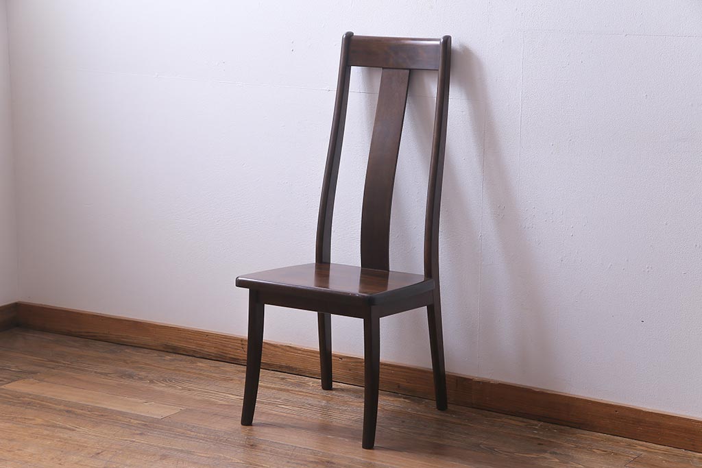 中古　民芸家具　ベルベットのクッションが上品な印象与えるチェア(椅子、ダイニングチェア)(1)