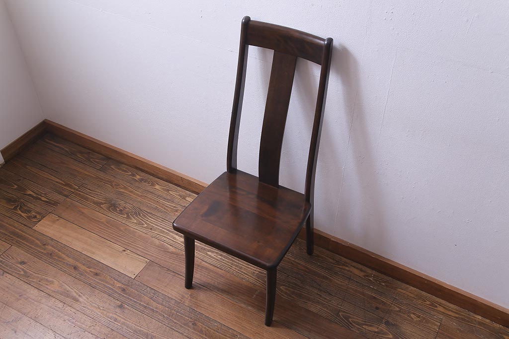 中古　民芸家具　ベルベットのクッションが上品な印象与えるチェア(椅子、ダイニングチェア)(1)