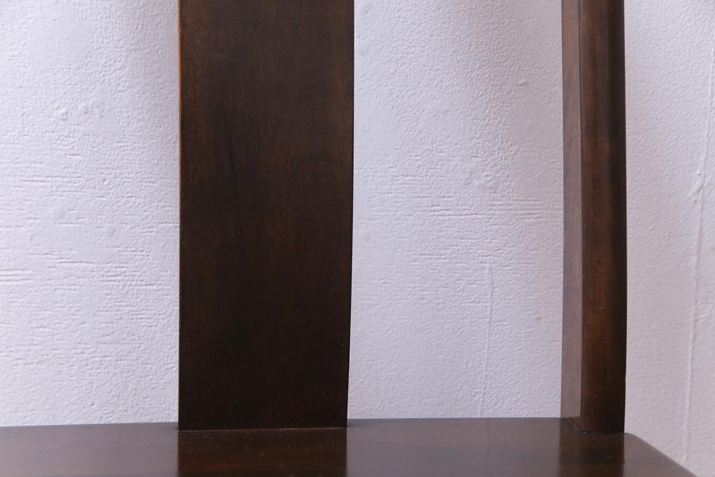 中古　民芸家具　ベルベットのクッションが上品な印象与えるチェア(椅子、ダイニングチェア)(1)