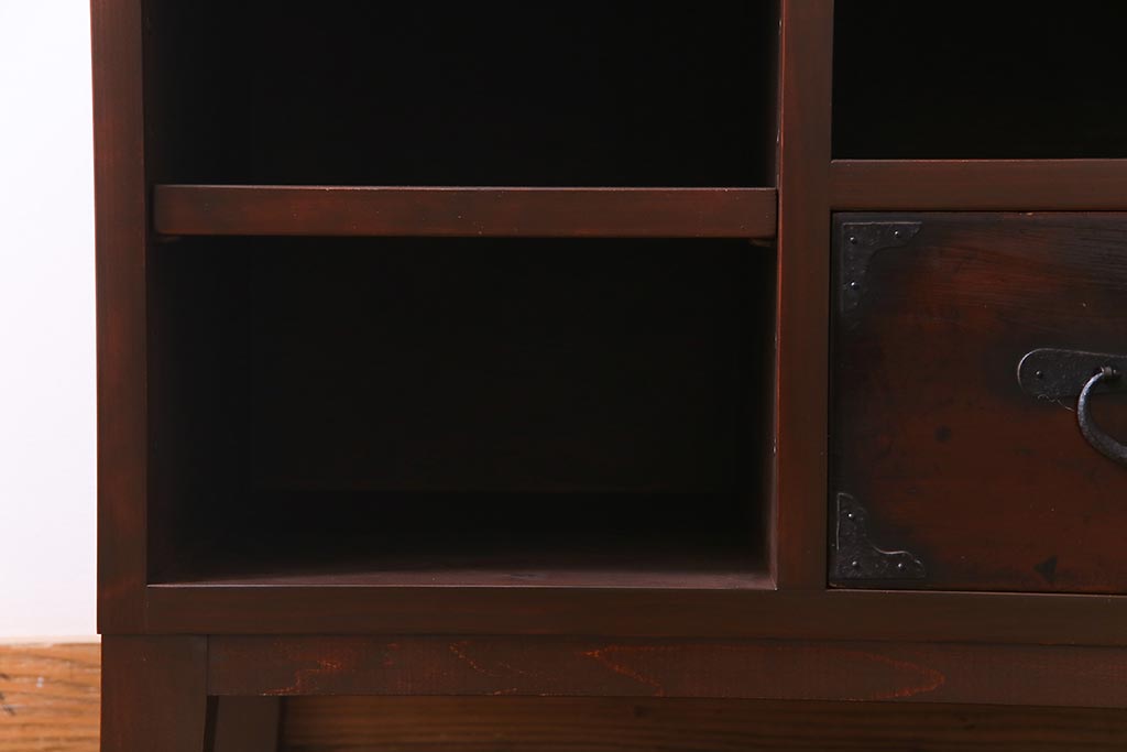 ラフジュ工房オリジナル　引き出しリメイク　重厚な和の雰囲気が楽しめるテレビボード(ローボード、収納棚)