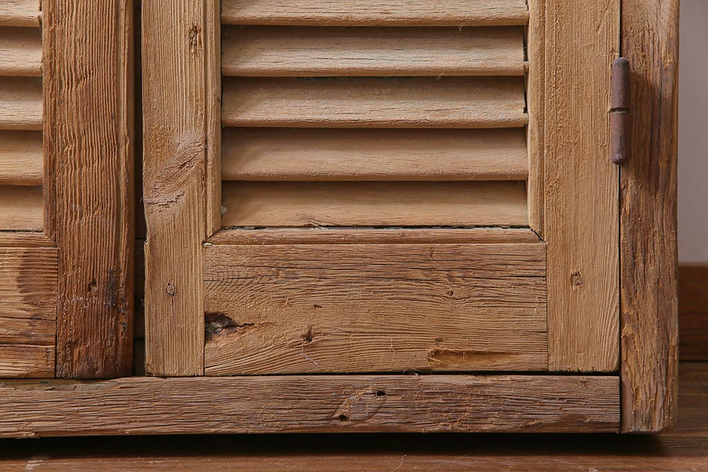 フランス　アンティーク　ヴォレー　ルーバー　木製雨戸　窓　壁飾り　目隠し　A