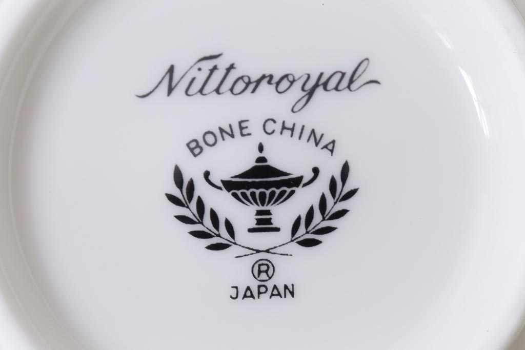 Nittoroyal(ニットーロイヤル、ノリタケ)　ボーンチャイナ　ブルーヒル(廃盤)　カップ&ソーサー6客セット