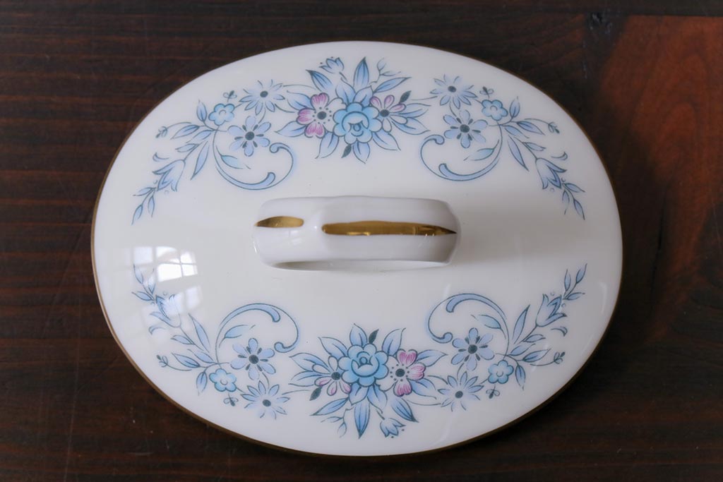 中古　ノリタケ(日陶、Noritake)　ブルーヒル(廃盤)　ティーポット&シュガーポットセット(洋食器)