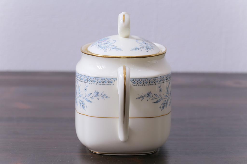 中古　ノリタケ(日陶、Noritake)　ブルーヒル(廃盤)　ティーポット&シュガーポットセット(洋食器)