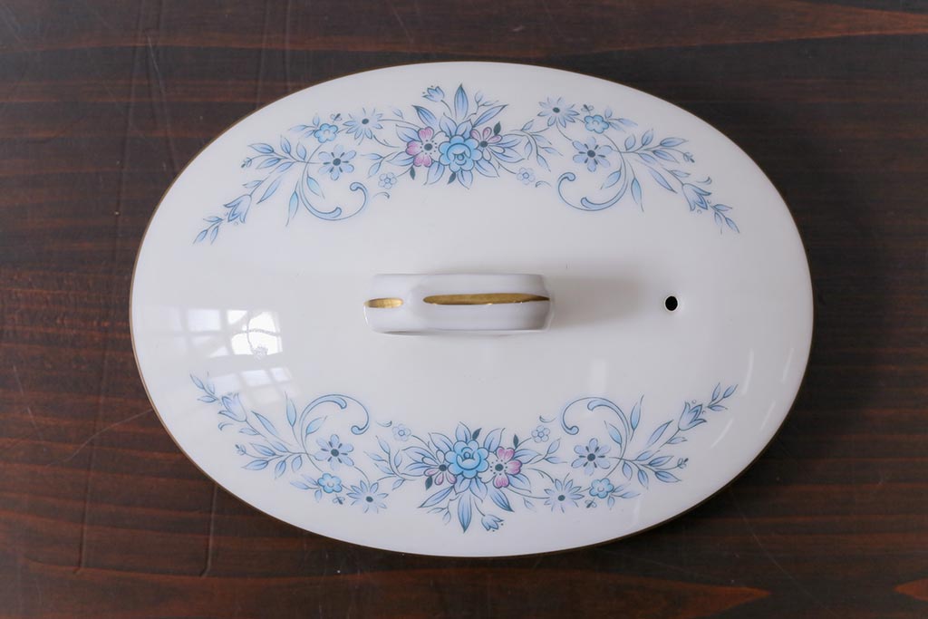 中古　ノリタケ(日陶、Noritake)　ブルーヒル(廃盤)　ティーポット&シュガーポットセット(洋食器)