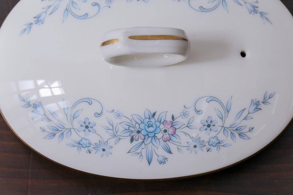 中古　ノリタケ(日陶、Noritake)　ブルーヒル(廃盤)　ティーポット&シュガーポットセット(洋食器)