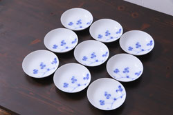 中古　大倉陶園(オークラ)　クローバの模様が可愛らしい小皿9枚セット(洋食器)