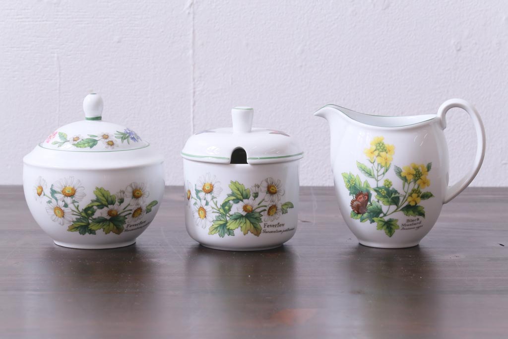 ROYAL WORCESTER(ロイヤルウースター) WORCESTER HERBS(ウースターハーブ) ティーセット3点(シュガーポット