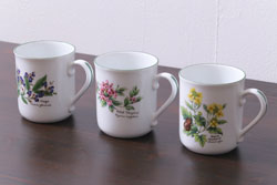 ROYAL WORCESTER(ロイヤルウースター)　WORCESTER　HERBS(ウースターハーブ)　コーヒーカップ3点セット