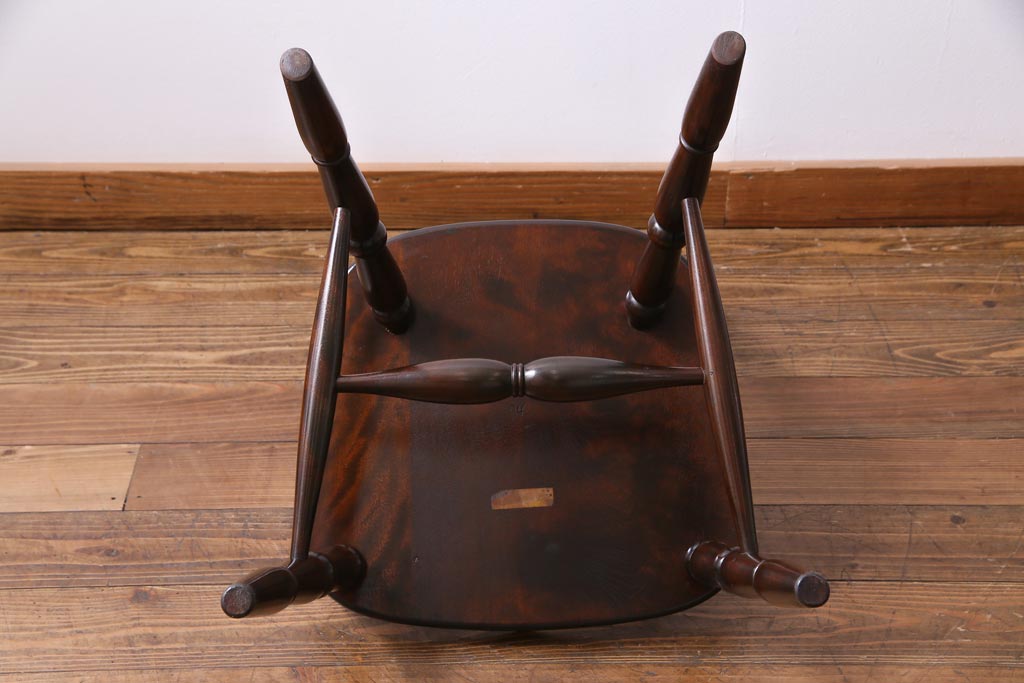 中古美品　松本民芸家具　クラシカルな16型スピンドルチェア(ダイニングチェア、椅子)(2)
