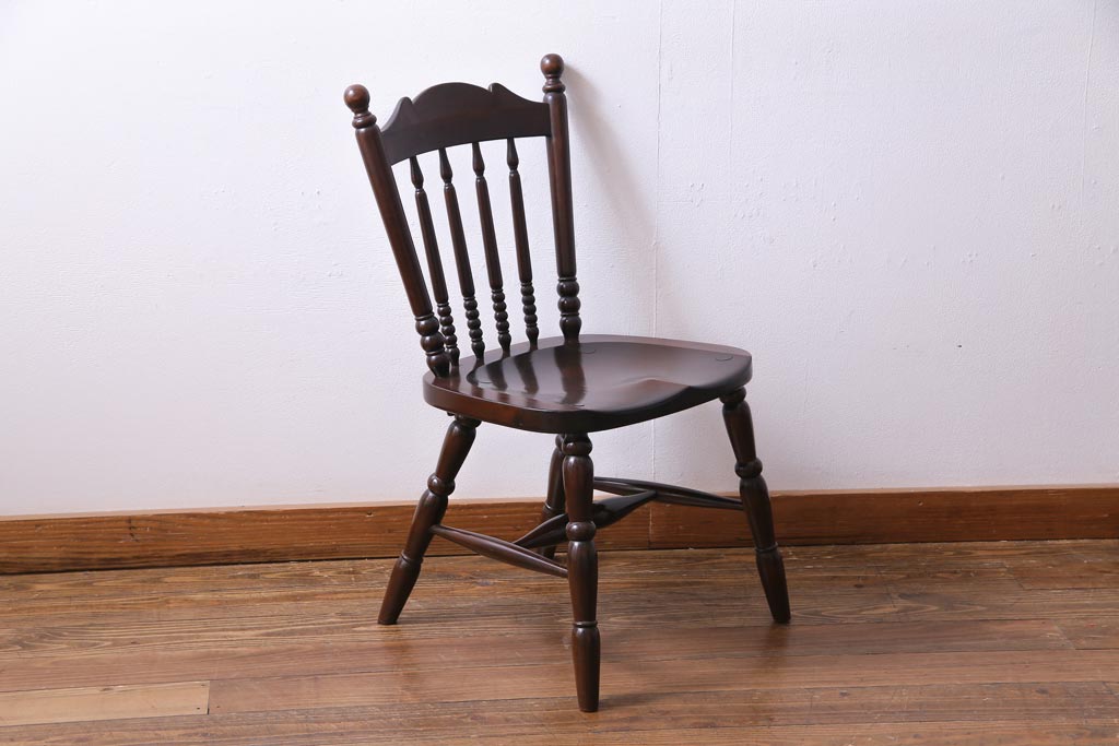 中古美品　松本民芸家具　クラシカルな16型スピンドルチェア(ダイニングチェア、椅子)