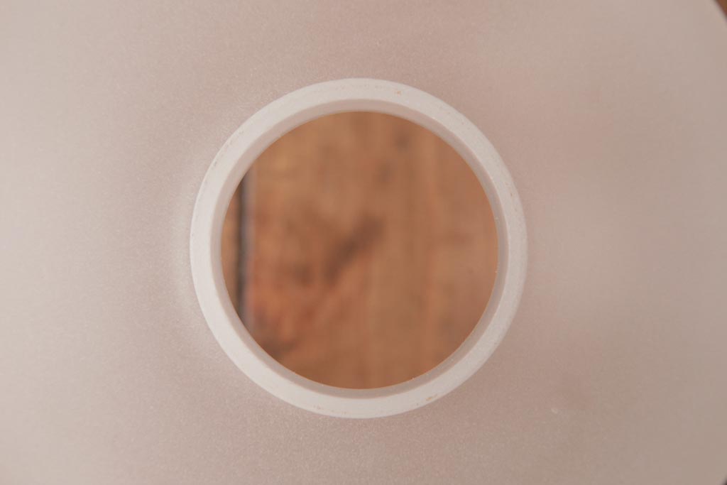 フランスビンテージ　くびれたフォルムが個性的なすりガラスシェードのペンダントライト(天井照明)