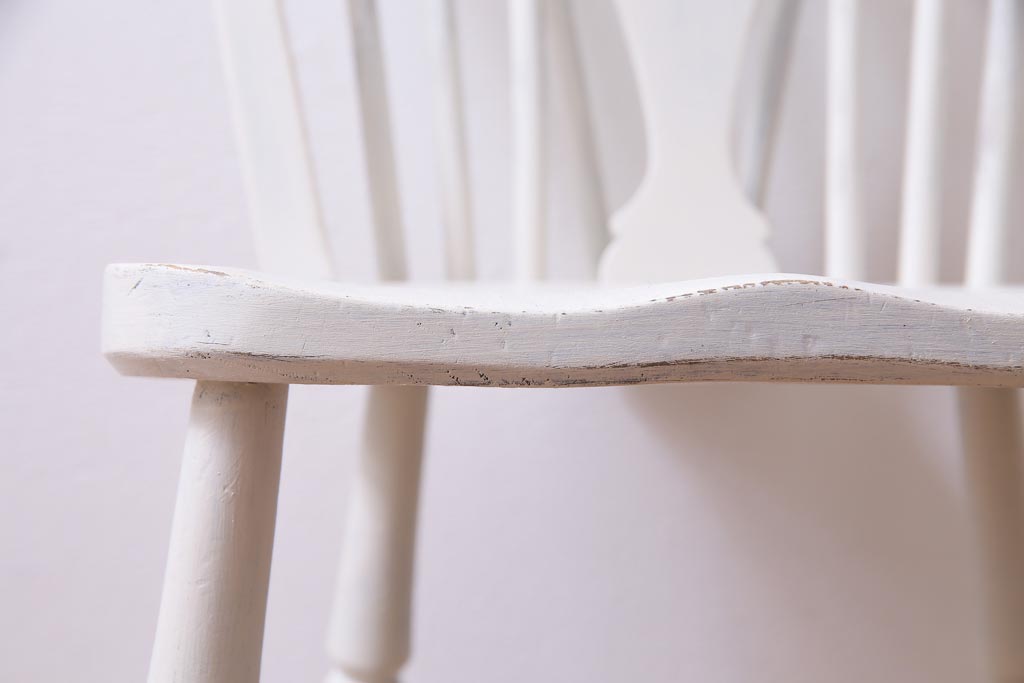 ペイント家具　イギリスビンテージ　フレンチ風にも活躍するホイールバックチェア(椅子)(2)