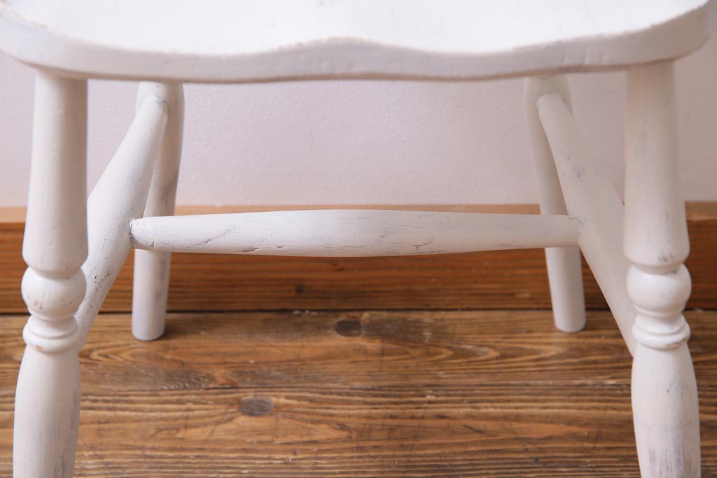 ペイント家具　イギリスビンテージ　フレンチ風にも活躍するホイールバックチェア(椅子)(2)