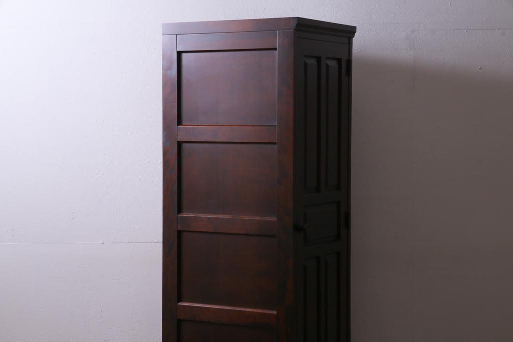 中古　北海道民芸家具　#536 細身で取り入れやすい上品なロッカータンス(収納棚、ワードローブ)