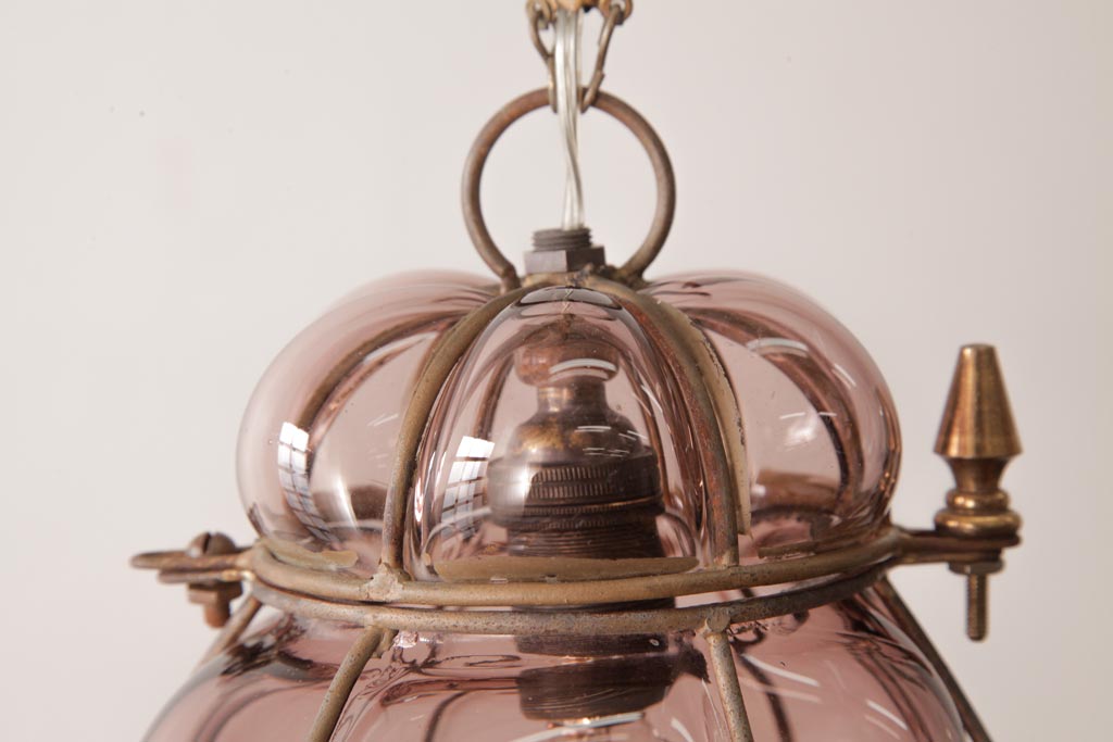 イタリアアンティーク オリエンタルな雰囲気漂うムラーノガラスのペンダントライト(ベネチアングラス、天井照明) | ラフジュ工房