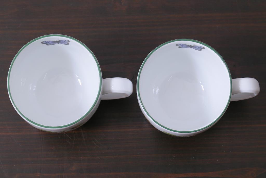 イギリス　ROYAL WORCESTER(ロイヤル ウースター)　HERBS(ハーブス)　カップ&ソーサー2客セット(2)