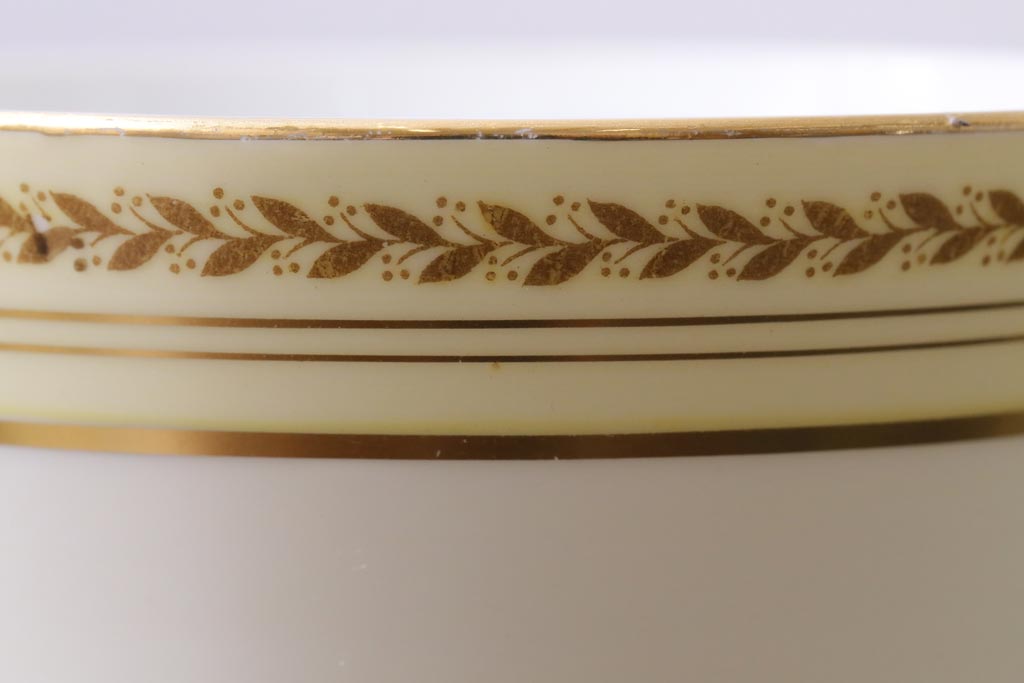 中古　オールドノリタケ(Noritake、則武)　月桂樹-М　CALIBAN　品のあるデザインが素敵なカップ&ソーサー2客セット(洋食器)