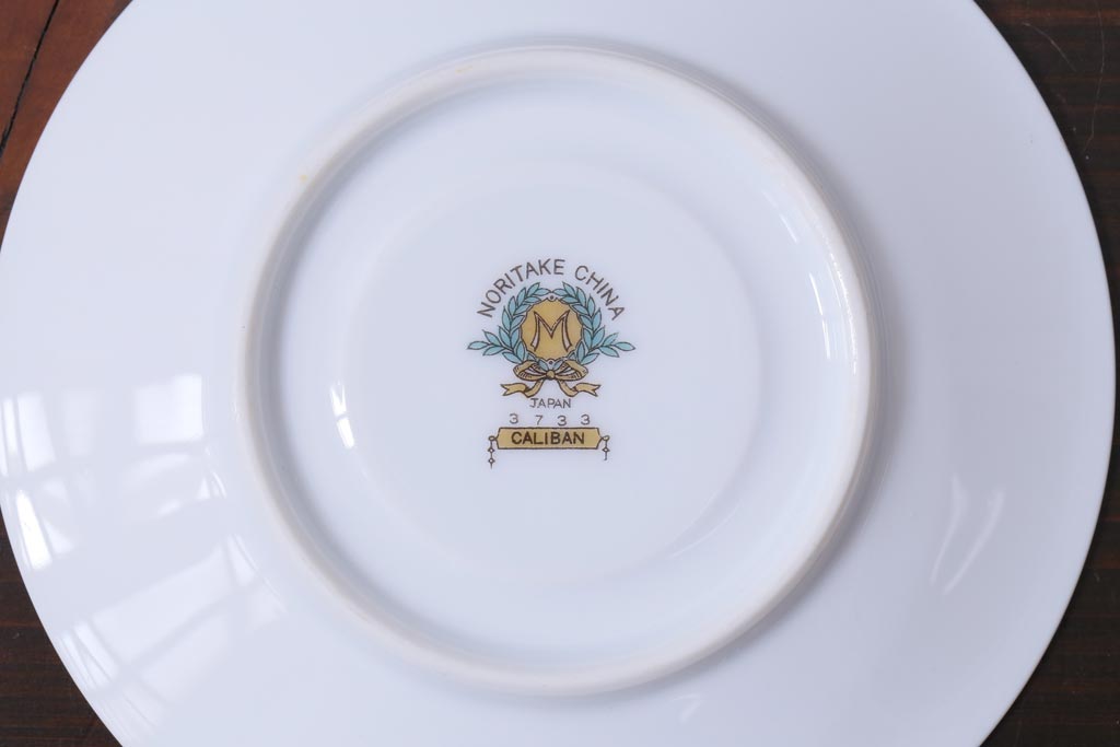 中古　オールドノリタケ(Noritake、則武)　月桂樹-М　CALIBAN　品のあるデザインが素敵なカップ&ソーサー2客セット(洋食器)