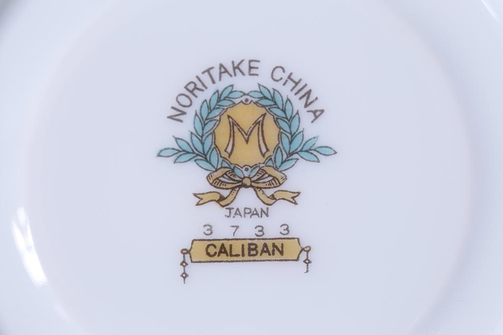 中古　オールドノリタケ(Noritake、則武)　月桂樹-М　CALIBAN　品のあるデザインが素敵なカップ&ソーサー2客セット(洋食器)