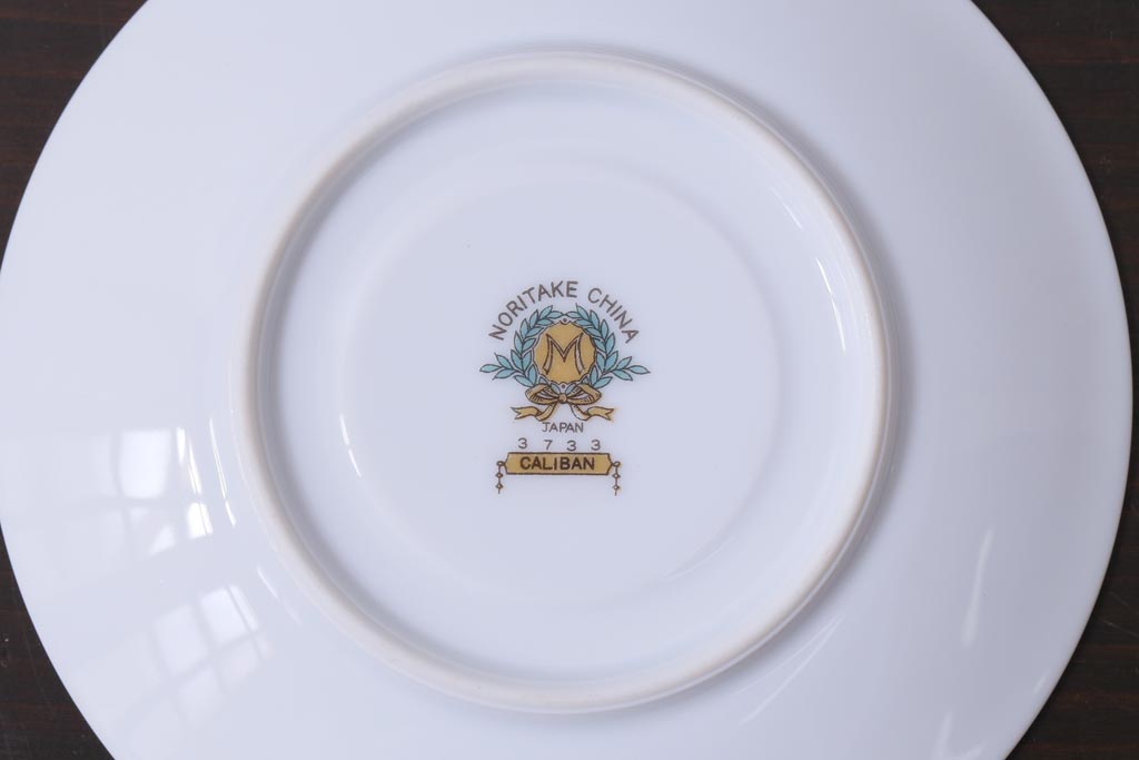 中古　オールドノリタケ(Noritake、則武)　月桂樹-М　CALIBAN　品のあるデザインが素敵なカップ&ソーサー2客セット(洋食器)(1)