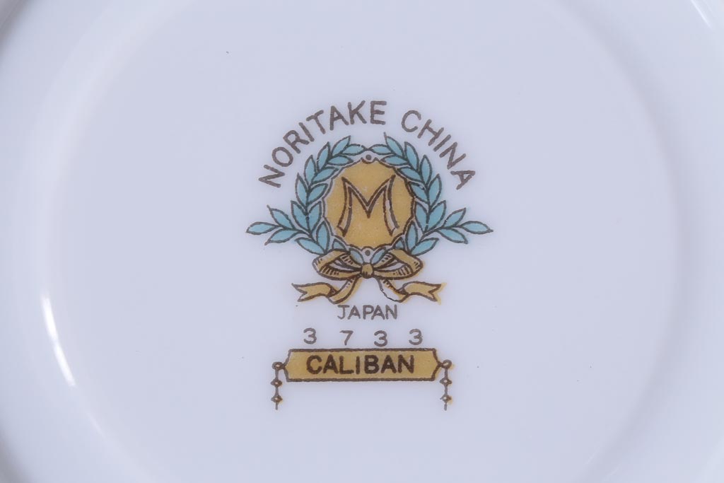 中古　オールドノリタケ(Noritake、則武)　月桂樹-М　CALIBAN　品のあるデザインが素敵なカップ&ソーサー2客セット(洋食器)(1)